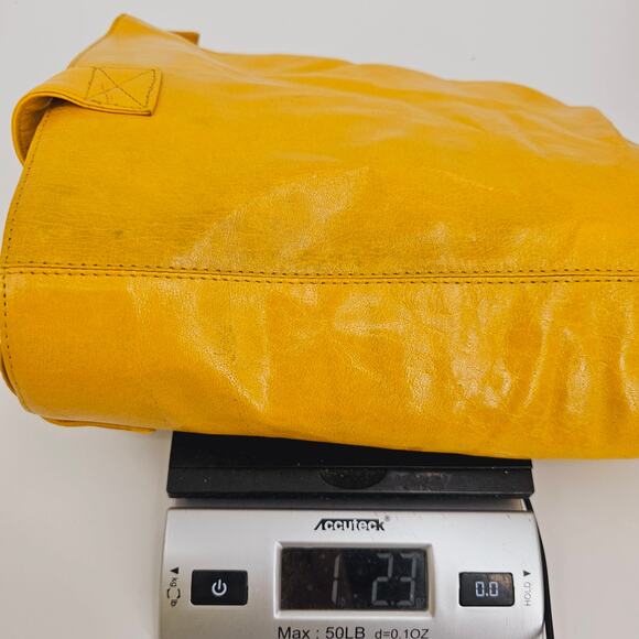Latico Mustard Yellow Leather Zip Tote Bag Double Shoulder Strap Minimalist Norm - Picture 11 of 11